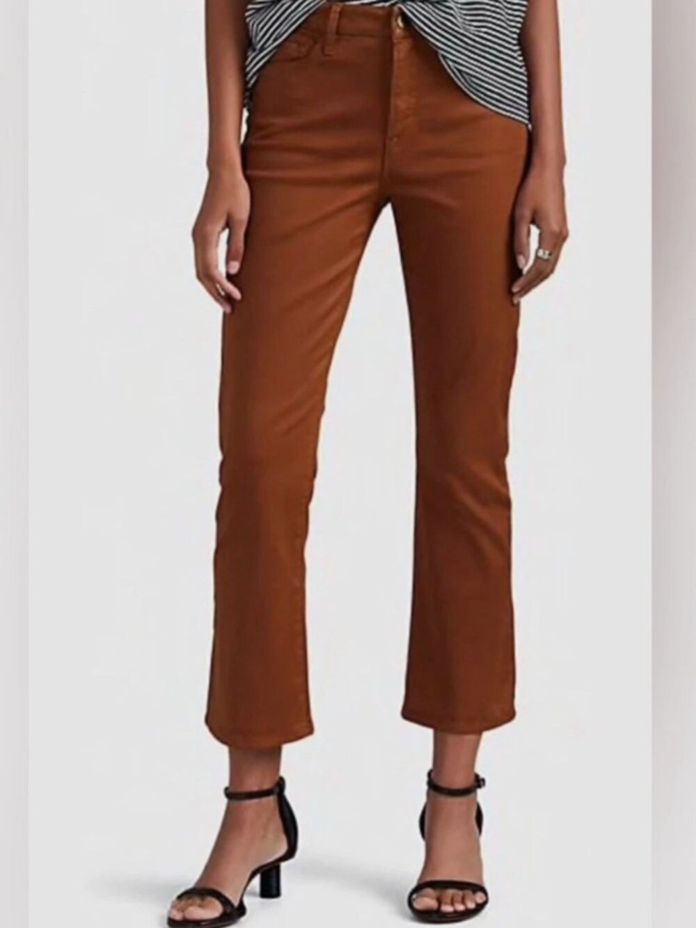 FRAME Le Crop‎ Mini Boot Coated Jeans Camel Latte 27
